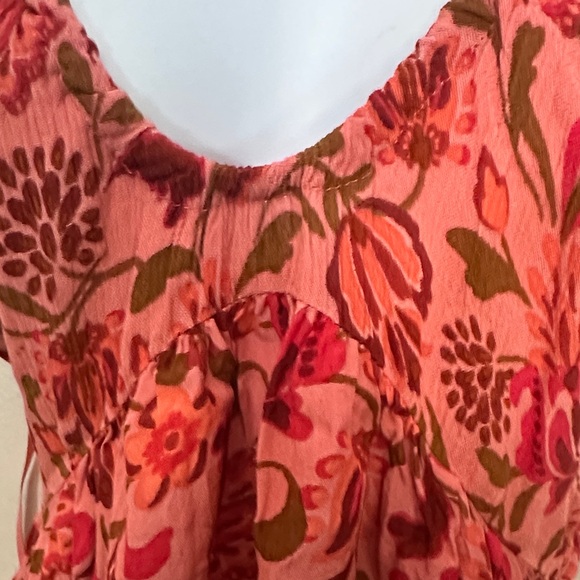 Free People Red Floral Mini Dress - Picture 2 of 4